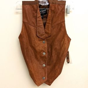 (NWT) WILSONS THE LEATHER EXPERTS Women's Brown Leather Vest Sz S